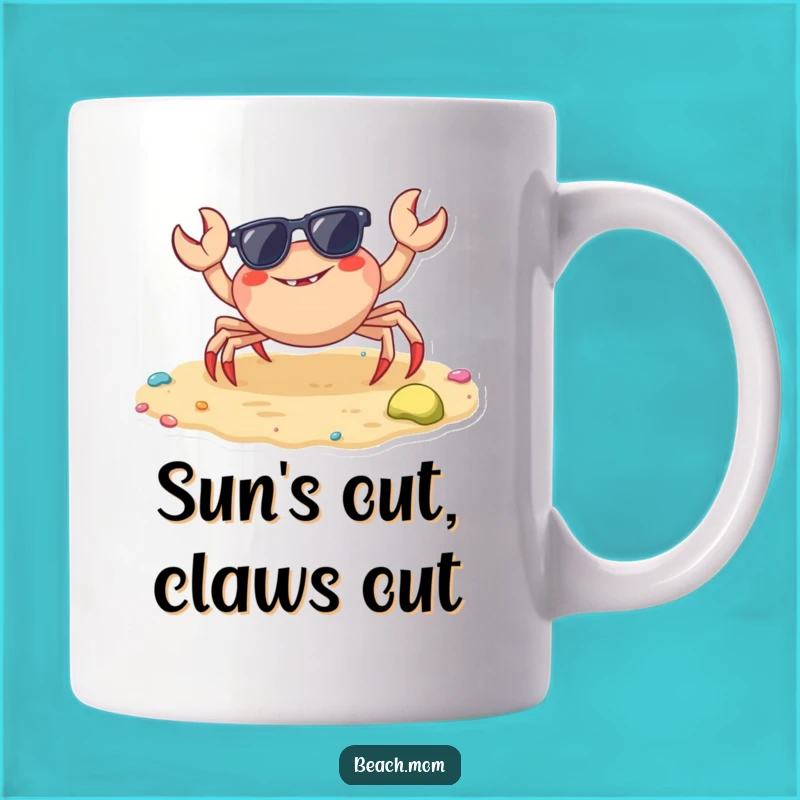 Funny Crab Sunglasses Mug: A Cheerful Beach Gift for Crab Lovers