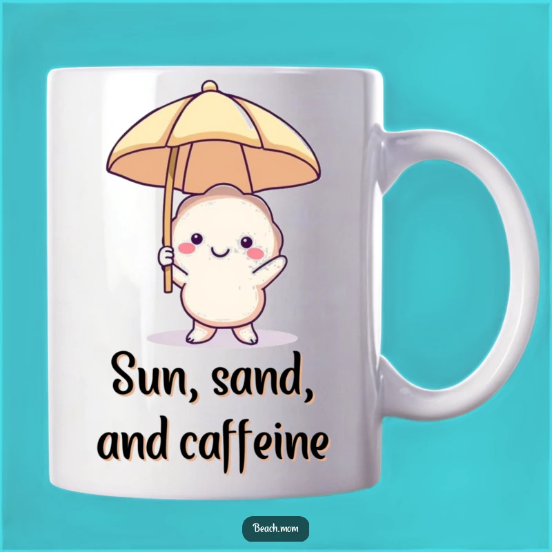 Funny Smiling Seashell Mug: Beach Umbrella Holder, Perfect Sunny Vacation Gift