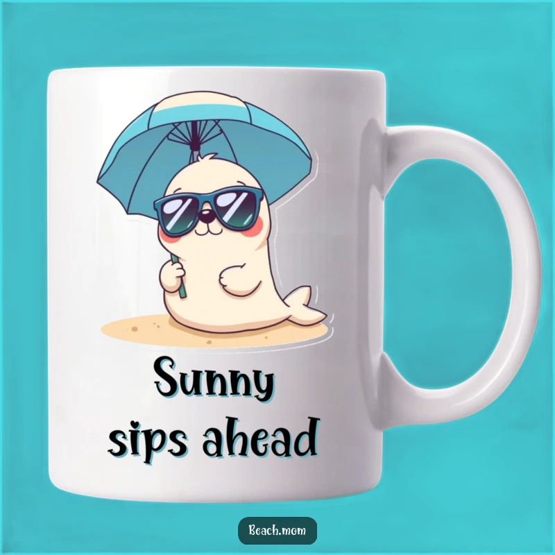 Funny Kawaii Seal Sunglasses Mug - Cool Beach Vibe Gift for Seal Lovers