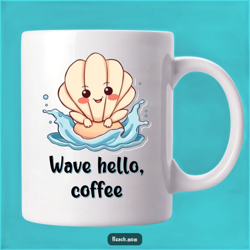 Funny Seashell Splashing Mug: Playful Ocean Character Funny Gift