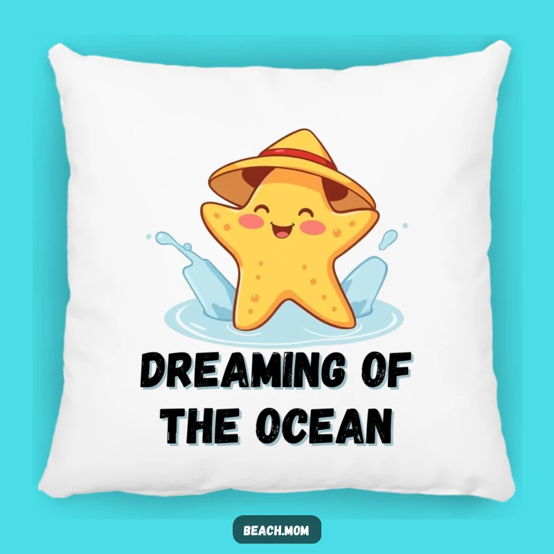 Comfy Funny Starfish Sunhat Splashing Pillow - Playful Accent Decor