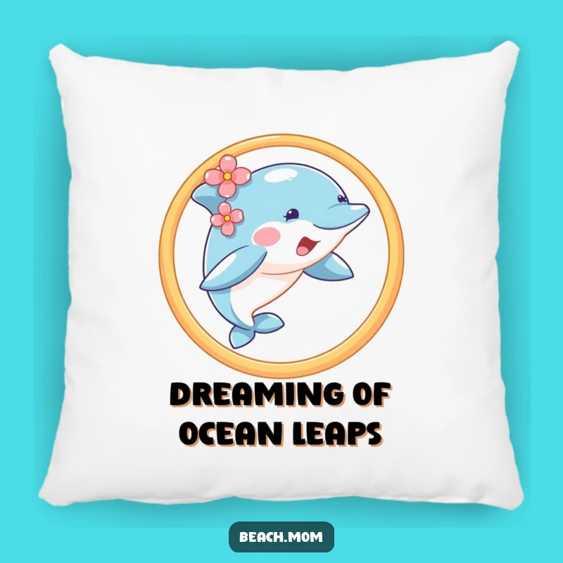 Funny Dolphin Hoop Jump Pillow - Cozy Flower Ear Cushion Gift