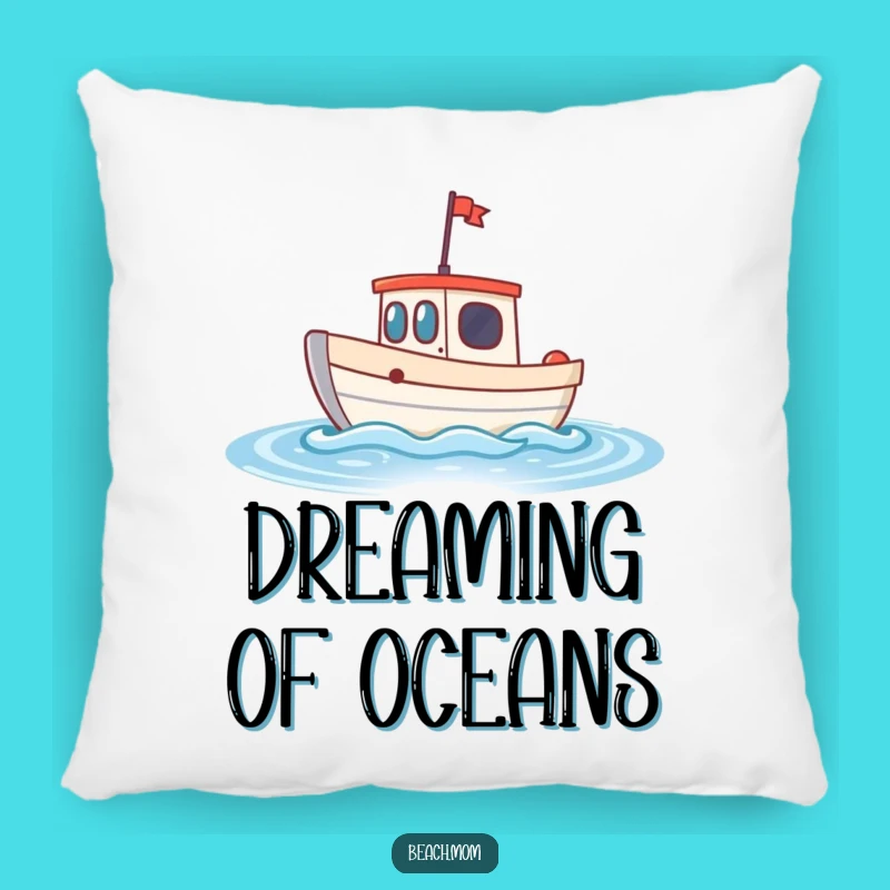 Funny Little Boat Pillow: Cozy Comfort with a Bobbing Waves Design Gift