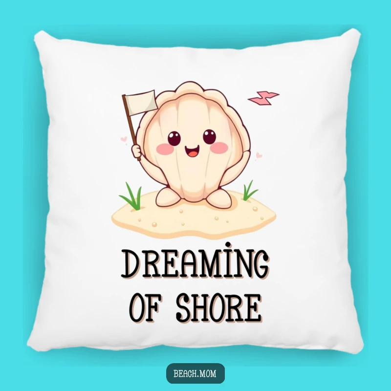 Funny Seashell Flag Pillow: Cozy Comfort with Coastal Charm and Humor