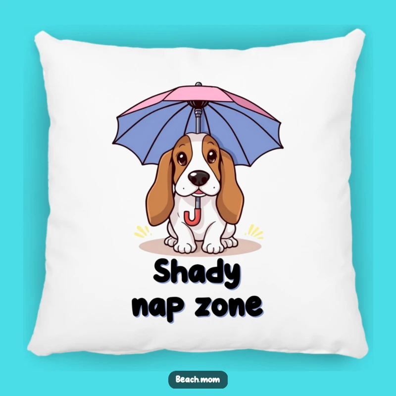 Funny Basset Hound Sun Pillow: Cozy Accent for Relaxed Home Decor