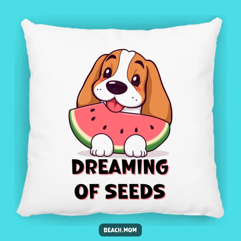 Funny Basset Hound Watermelon Pillow - Cozy Summer Comfort Gift