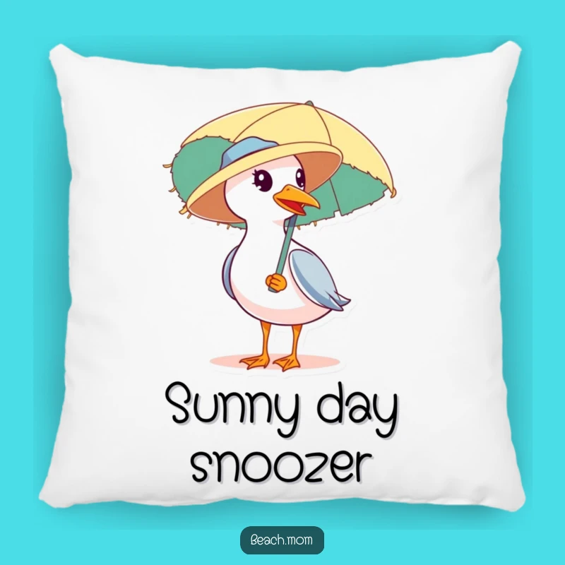Funny Seagull Beach Hat Pillow: Comfy Accent with Vacation Charm