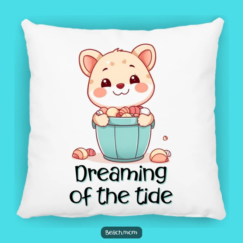 Funny Seashell Collector Pillow, Cozy Bucket Cushion, Perfect Gift for Relaxation