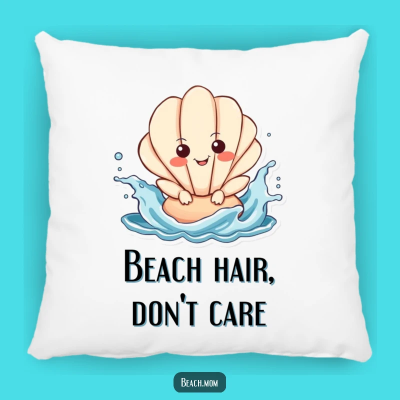 Funny Seashell Splashing Pillow: Cozy Ocean Character Funny Decor Pillow