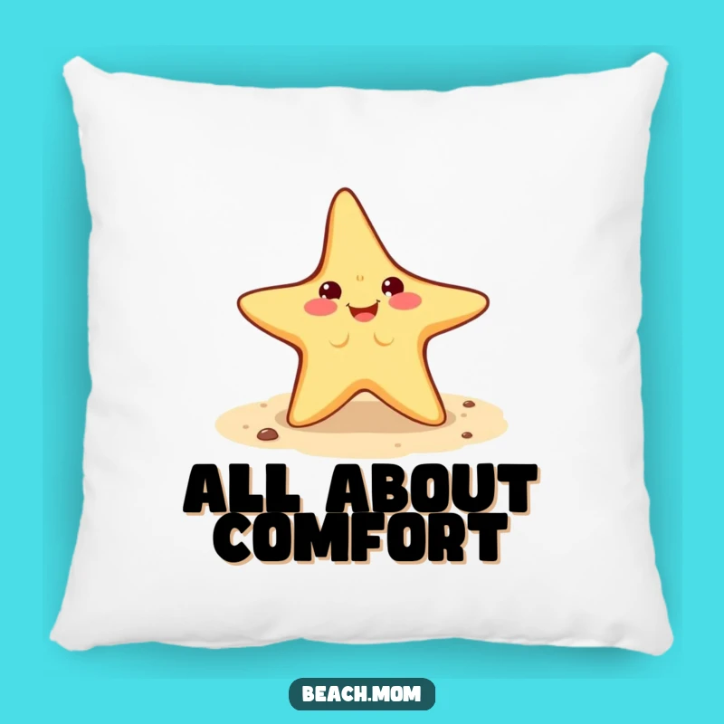 Funny Starfish Cartwheel Pillow: Cozy Beach Character Funny Gift