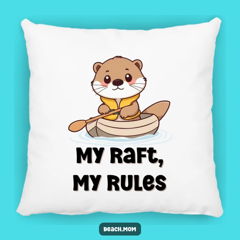 Funny Otter Life Vest Pillow - Cozy Cute Animal Raft Comfort Gift!
