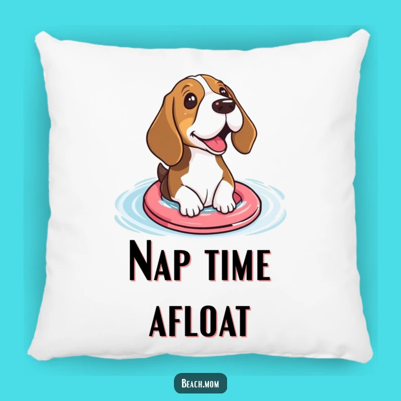 Funny Basset Hound Floaties Pillow - Comfy Paddling Pup Accent Gift
