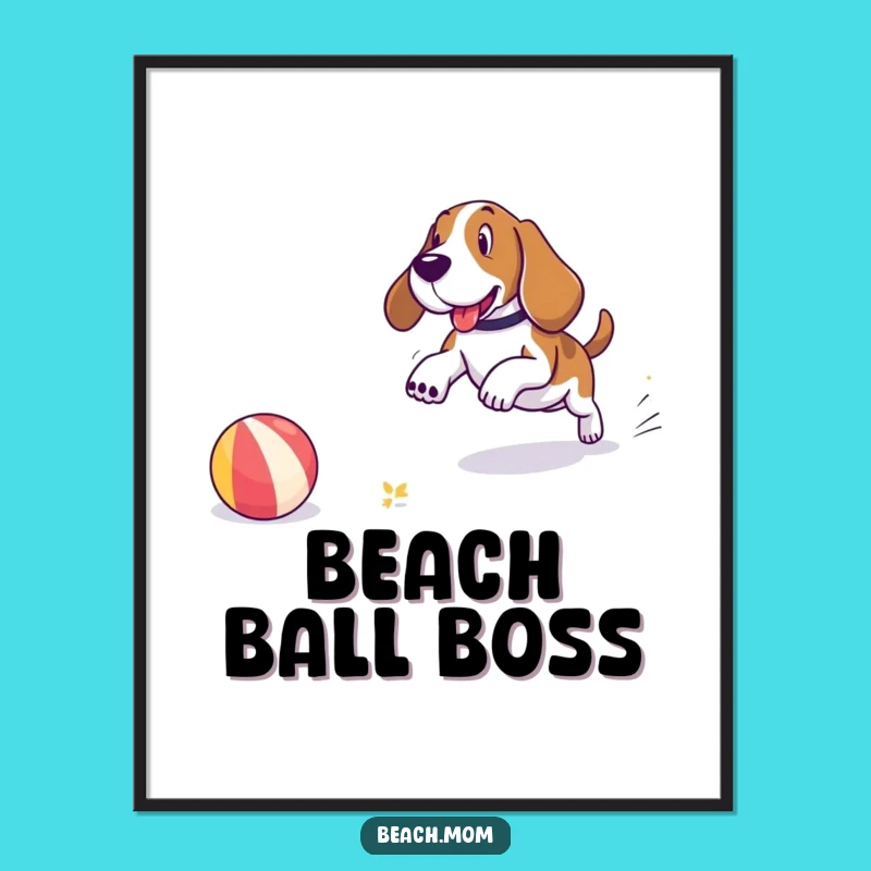 Instant Beach Fun Funny Basset Hound Art - Digital Download Decor