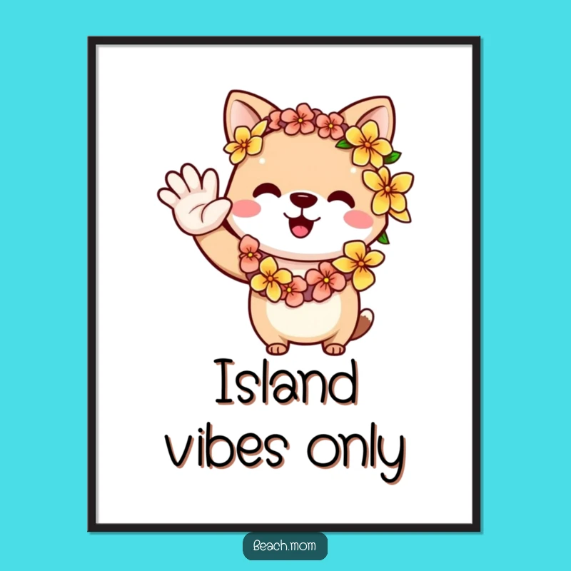 Funny Aloha Animal Lei Digital Art - Printable Funny Gift for Decor
