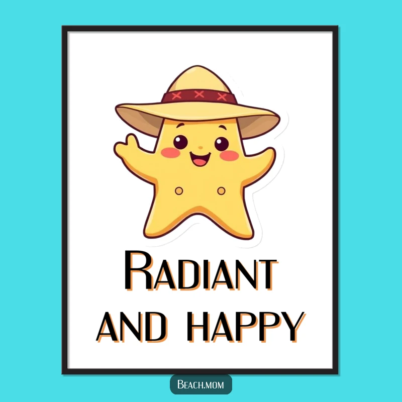 Funny Starfish Beach Digital Art: Instant Sunny Smiles