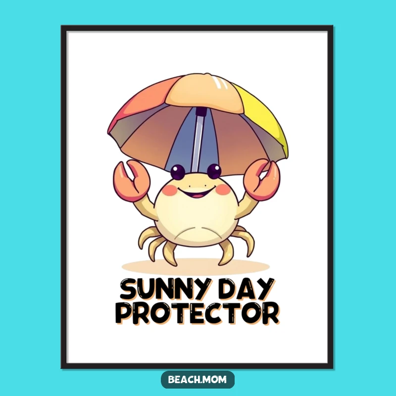 Funny Crab Beach Digital Art: Instant Coastal Fun