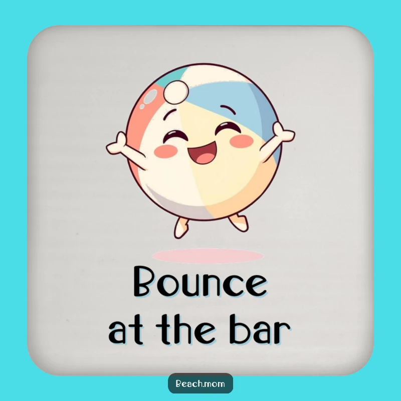 Funny Beach Ball Coaster: Joyful Bouncing Character Drink Protector, Gift