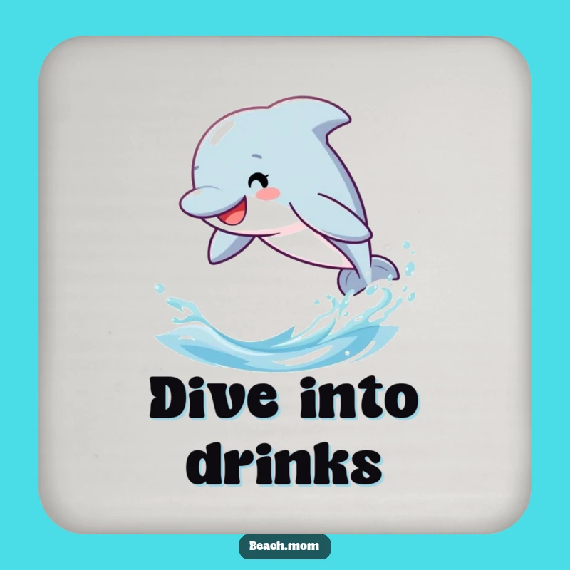 Funny Dolphin Coaster - Playful Cartoon Decor for Ocean Vibes