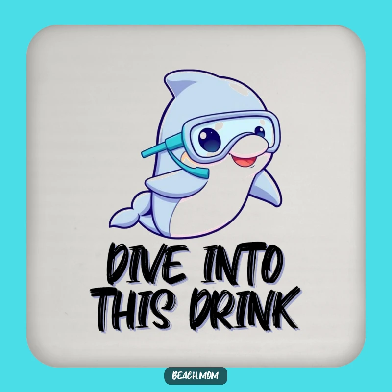 Funny Dolphin Snorkeler Coaster Set: Hilarious Ocean Protection, Perfect Funny Gift