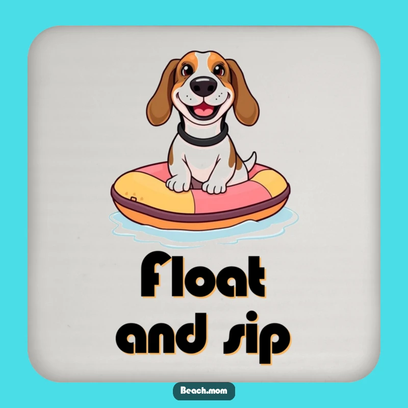 Funny Basset Hound Raft Coaster Set: Protect Surfaces with Dog Charm
