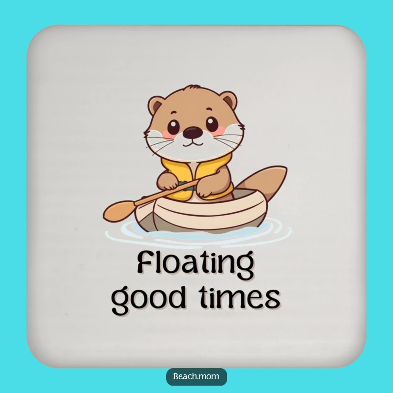 Funny Otter Life Vest Coaster - Cute Animal Raft Drink Protector Gift!