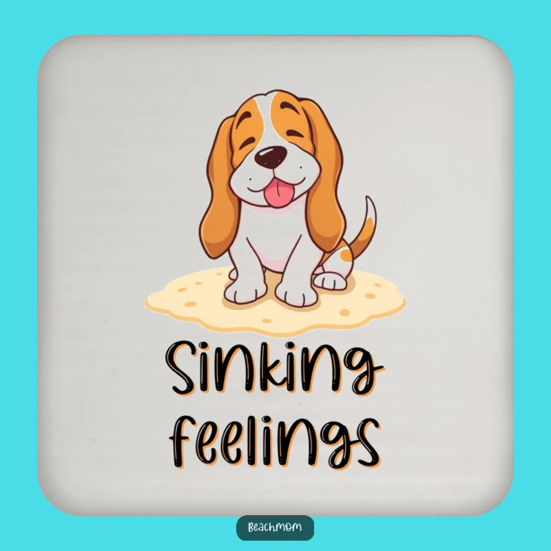 Funny Basset Hound Happy Sigh Coasters - Beach Sand Protection