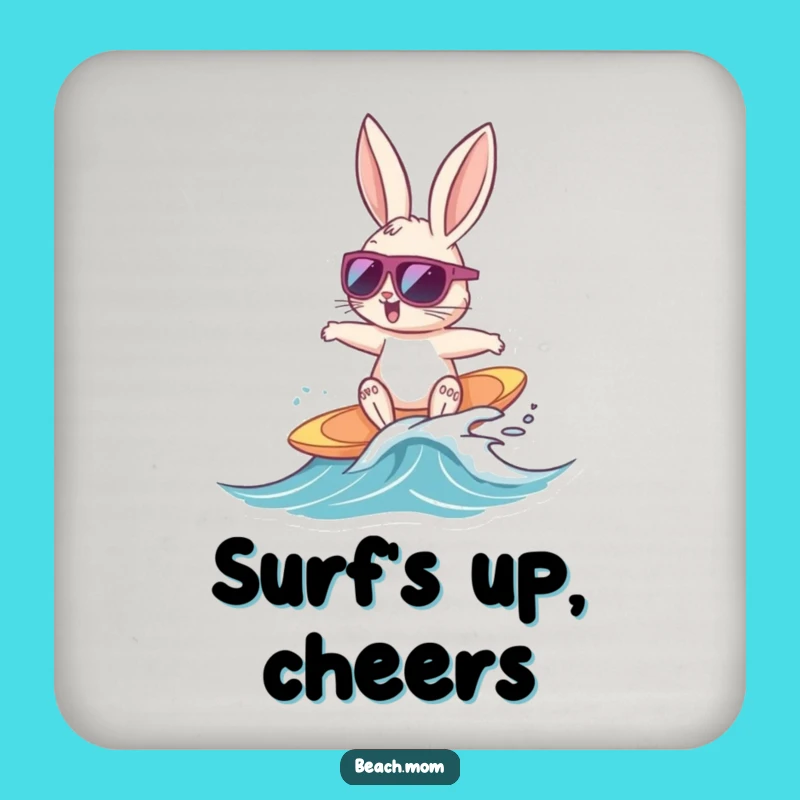 Funny Bunny Surfer Coaster: Protect Surfaces with Radical Style