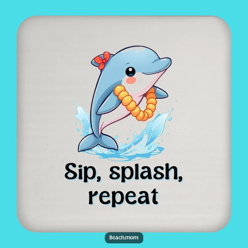 Funny Dolphin Lei Drink Coaster: Protect Surfaces with Nautical Humor