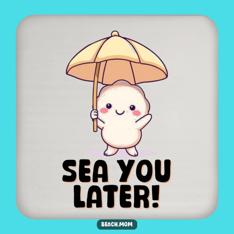 Funny Smiling Seashell Coasters: Beach Umbrella Art, Perfect Coastal Gift Set