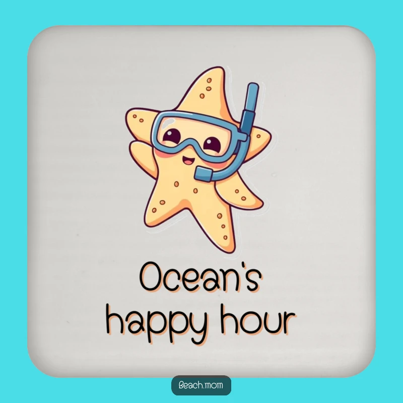 Funny Starfish Snorkel Drink Coaster: Protect Surfaces with Playful Charm