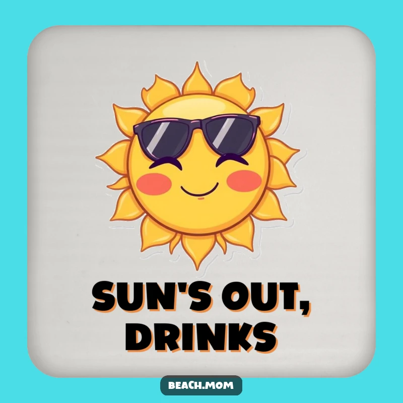Funny Sun Sunglasses Wink Coaster - Hilarious Celestial Drink Protector!