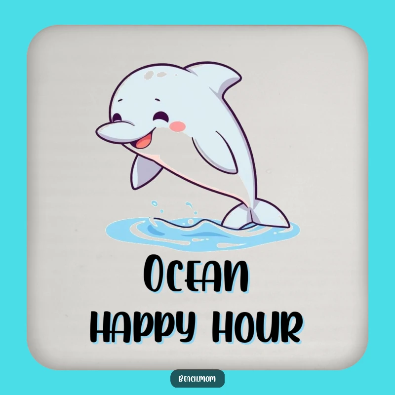 Funny Dolphin Leap Coasters: Protect Surfaces with Ocean Humor, Gift