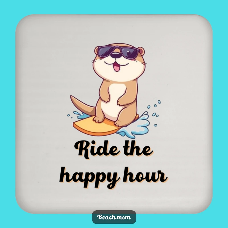 Funny Otter Sunglasses Surf Coaster: Coastal Protection, Perfect Gift