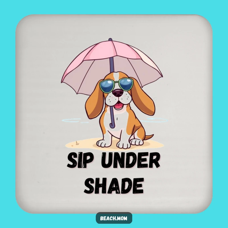 Funny Basset Hound Beach Umbrella Coaster: Relaxed Drink Protector Gift