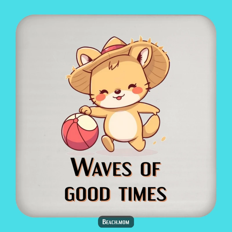 Funny Beach Ball Coaster, Straw Hat Animal Protection, Perfect Funny Gift Set