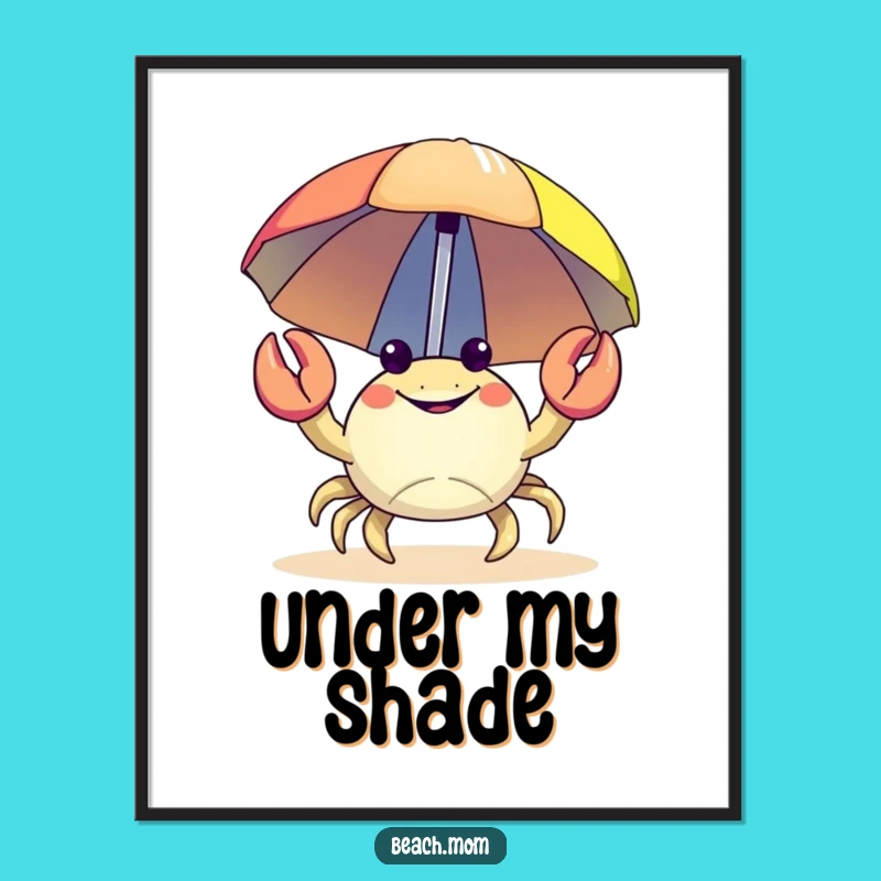 Funny Crab Beach Poster: Bring Coastal Protection to Walls