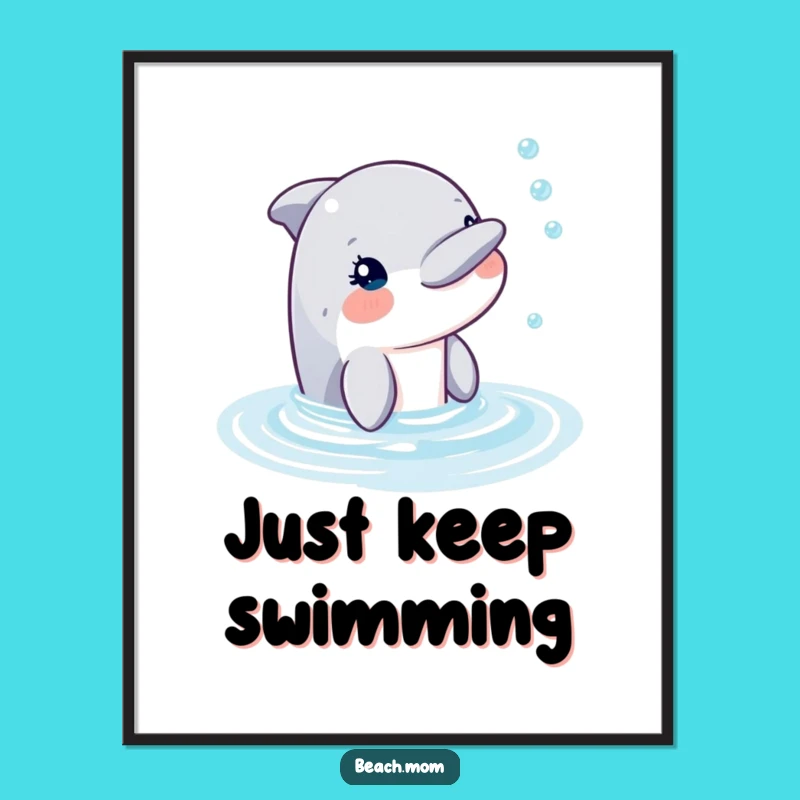 Funny Dolphin Bubbles Art Print: Hilarious Ocean Decor, Perfect Gift!