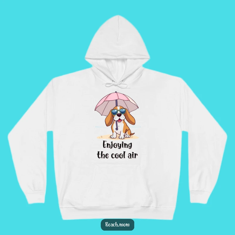 Funny Basset Hound Beach Umbrella Hoodie: Cozy Breeze Sweatshirt Gift