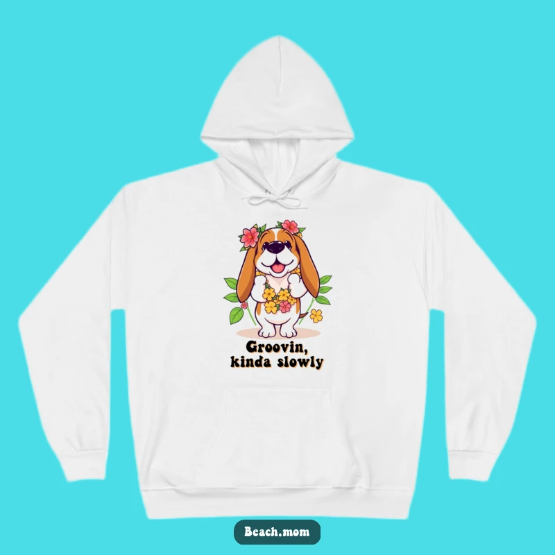Funny Basset Hound Hula Dancer Hoodie - Cozy & Hilarious Tropical Gift