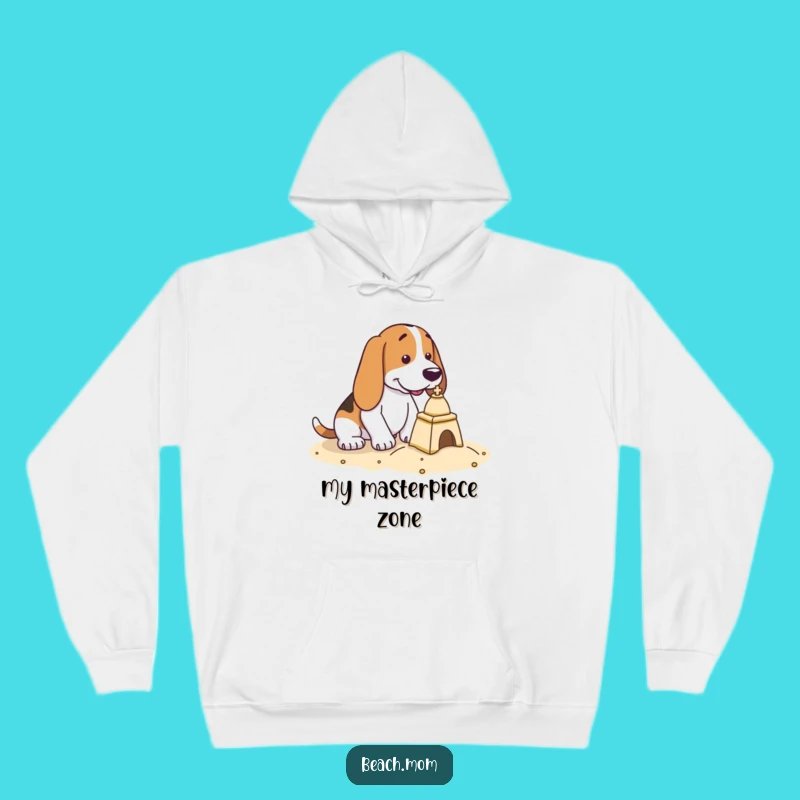 Funny Basset Hound Sandcastle Hoodie - Cozy Beach Focused Gift
