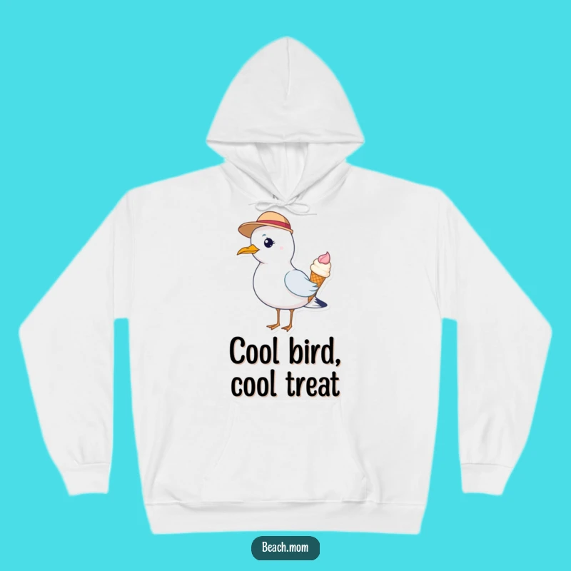 Funny Seagull Hoodie: Cozy Hat Ice Cream Bird Comfort Gift!