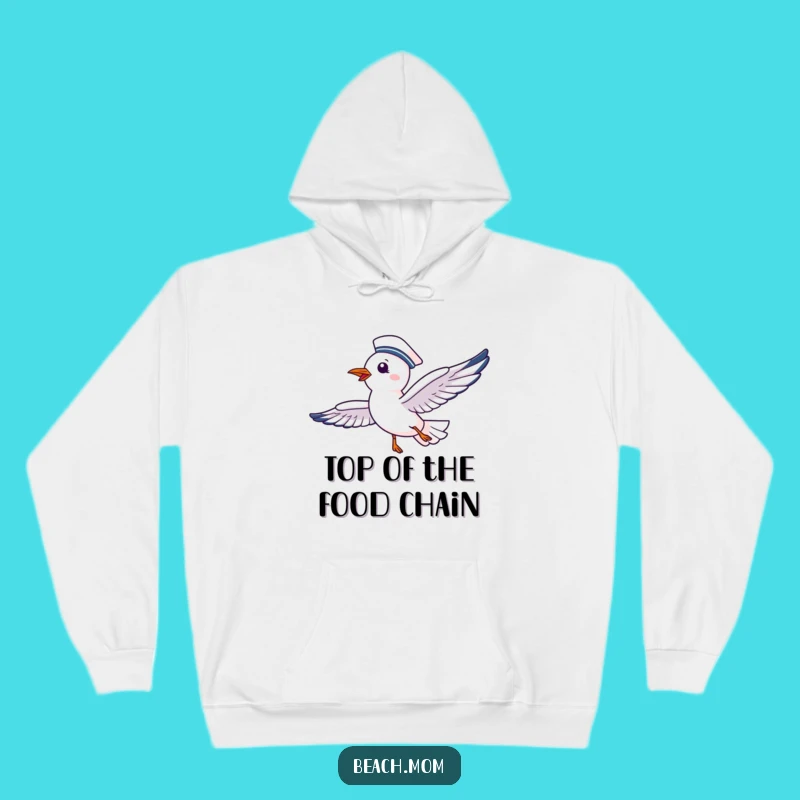 Funny Seagull Sailor Hoodie: Delighted Bird Soaring Happily