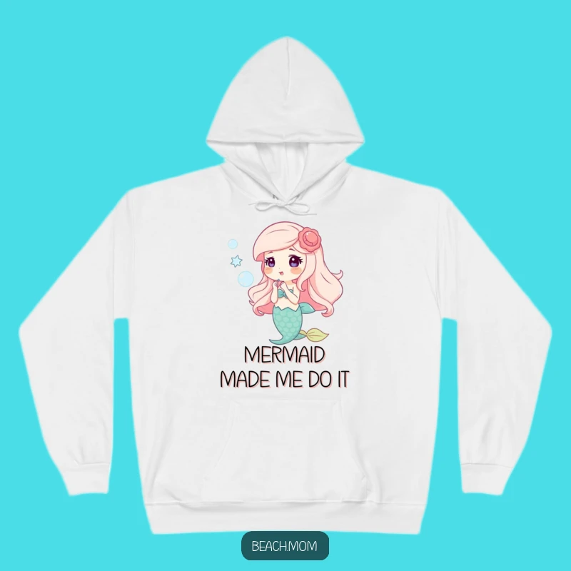 Funny Happy Mermaid Bubbles Hoodie - Cozy Underwater Sweatshirt Gift!
