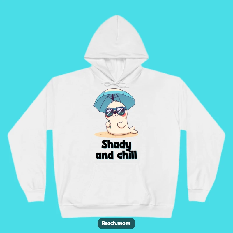 Funny Kawaii Seal Sunglasses Hoodie - Cozy Beach Vibe Comfort Gift