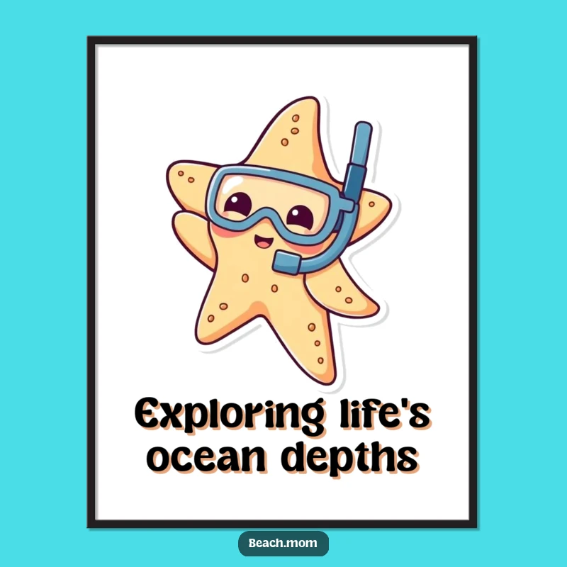 Free Printable Wall Art: Starfish Snorkel Underwater Vibe Downloadable Art