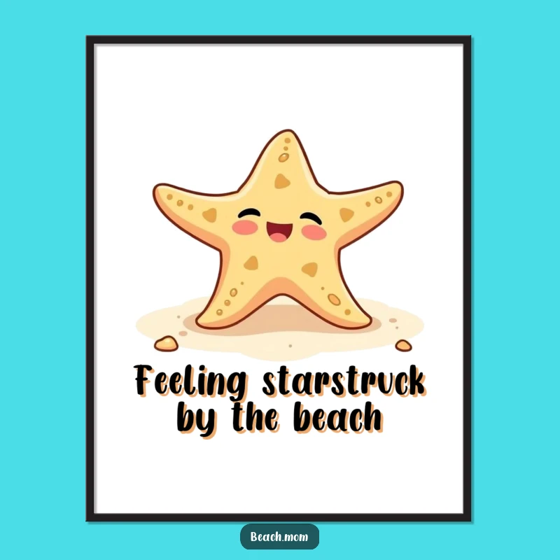 Free Printable Wall Art: Delighted Starfish Wiggle - Humorous Downloadable Decor