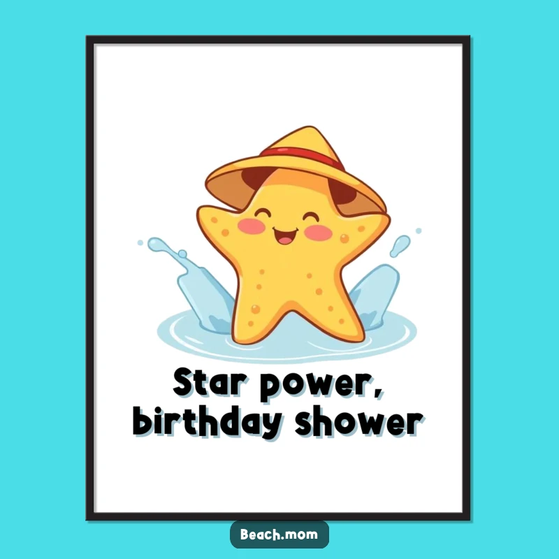 Free Printable Wall Art: Starfish Splash, Humorous Sea Art, Downloadable Decor
