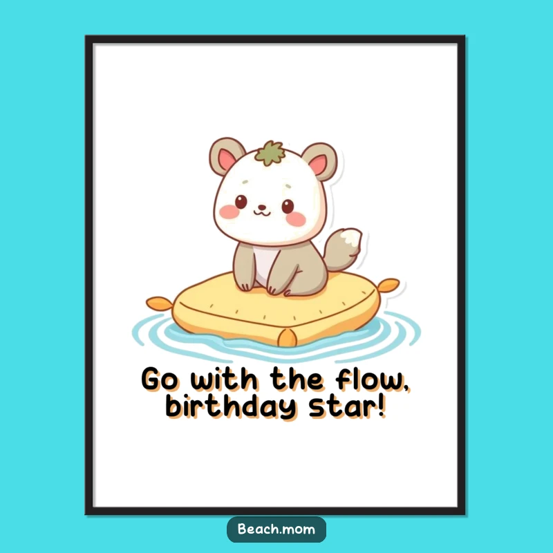 Funny Free Printable Wall Art: Animal's Raft Relaxation - Downloadable Chill Decor!