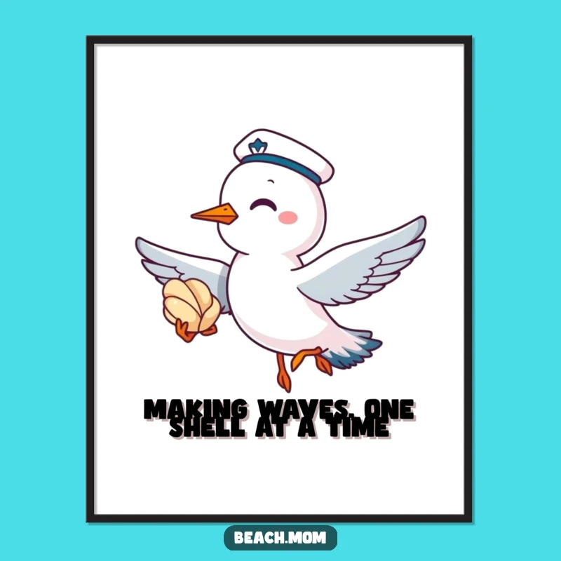 Free Printable Wall Art: Seagull Sailor Coastal Vibe Downloadable Art