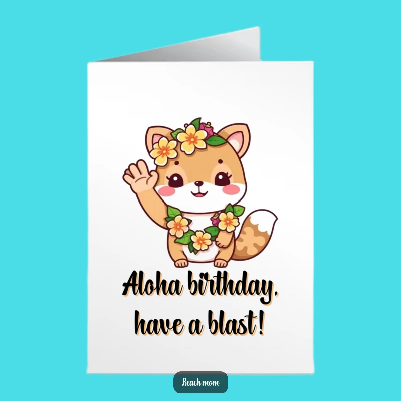Aloha Birthday! Free Printable Card: Animal's Lei Greeting - Funny Downloadable Gift!